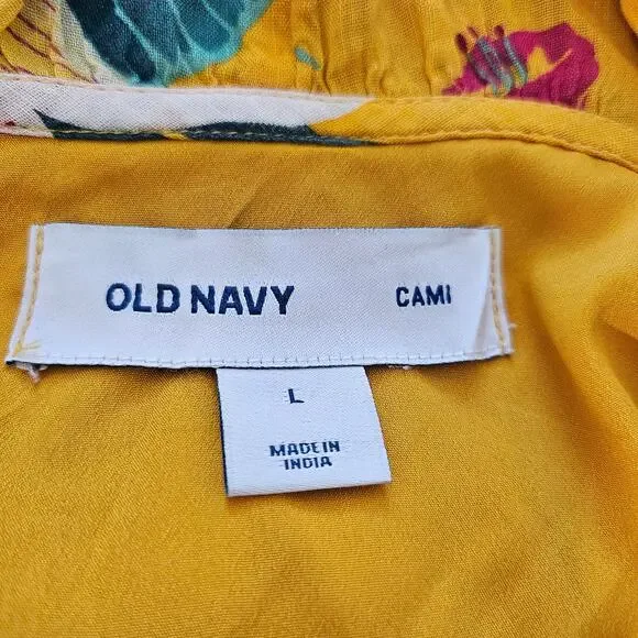 Old navy cami Tie-Belt Ruffle-Trim Midi Dress sz L - Picture 5 of 7